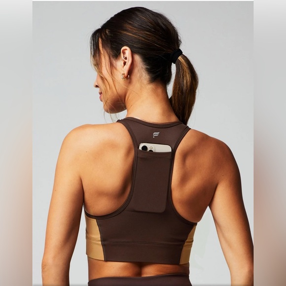 Fabletics Brown and Tan Sports Bra NWT - Picture 2 of 7